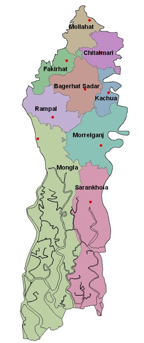 Map of Bagerhat District