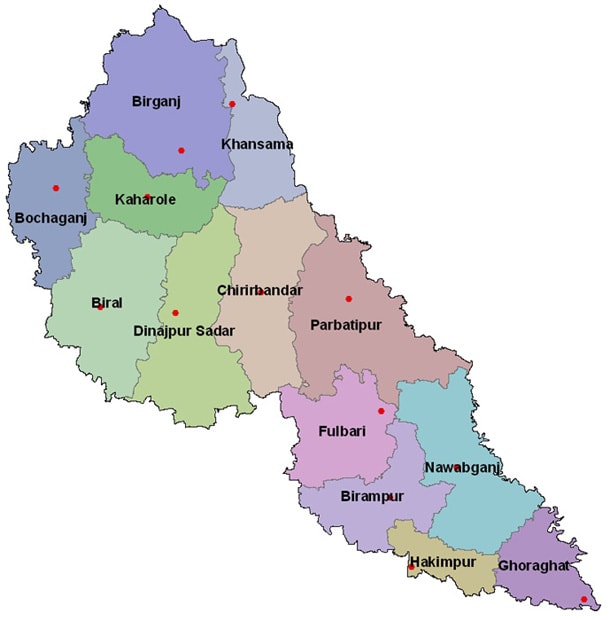 Map of Dinajpur District