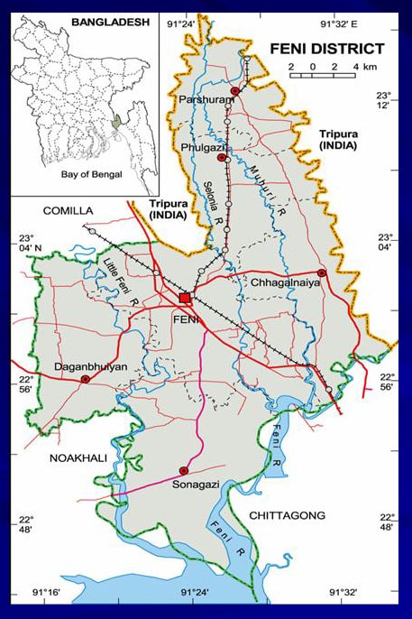 Map of Feni District