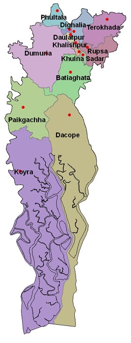 Map of Khulna District