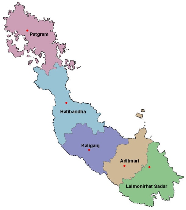 Map of Lalmonirhat District