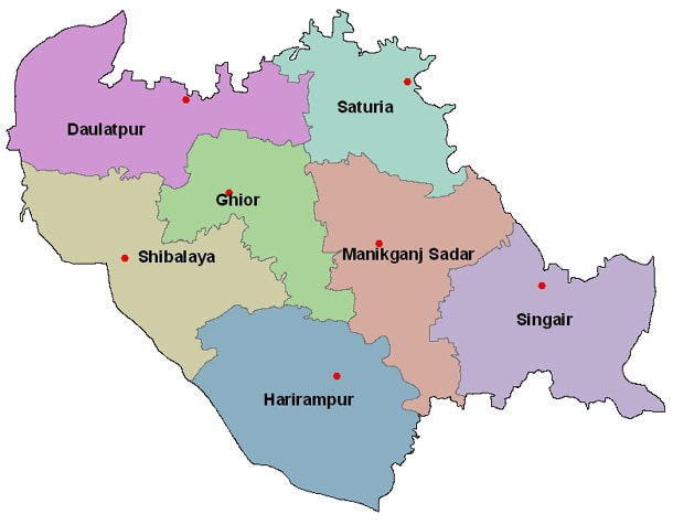 Map of Manikganj District