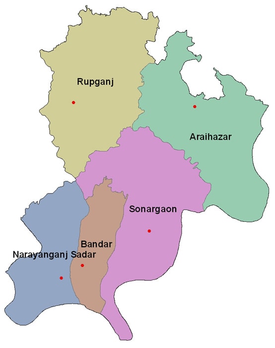 Map of Narayanganj District
