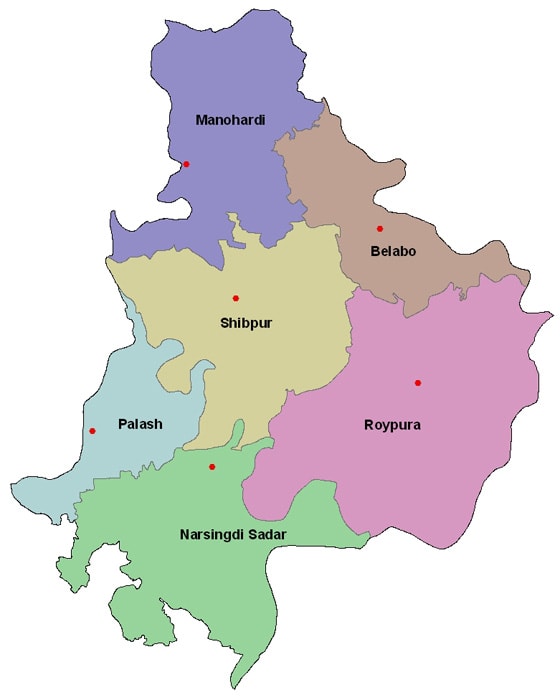 Map of Narsingdi District