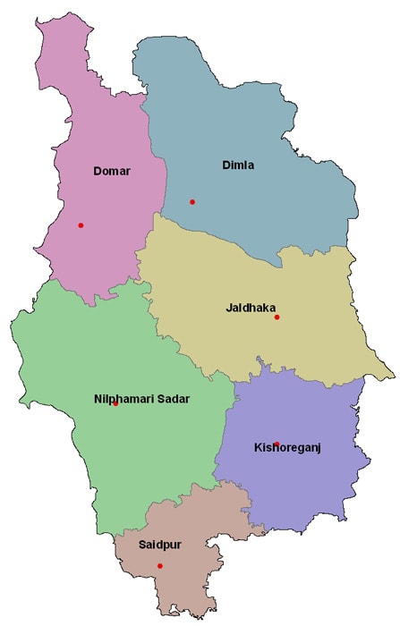 Map of Nilphamari District