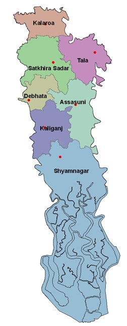 Map of Satkhira District