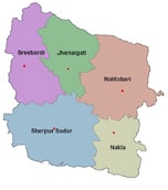 Map of Sherpur District