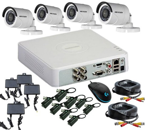 CCTV Package 4-Channel Hikvision DVR 4-Pcs Camera 500GB HDD