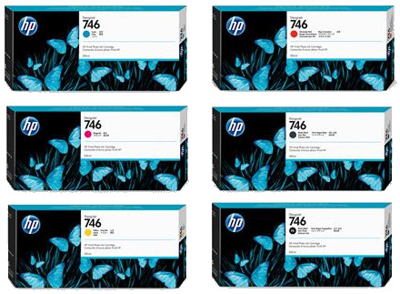 HP 746 300ml Designjet Z6 Printer Cartridge Set