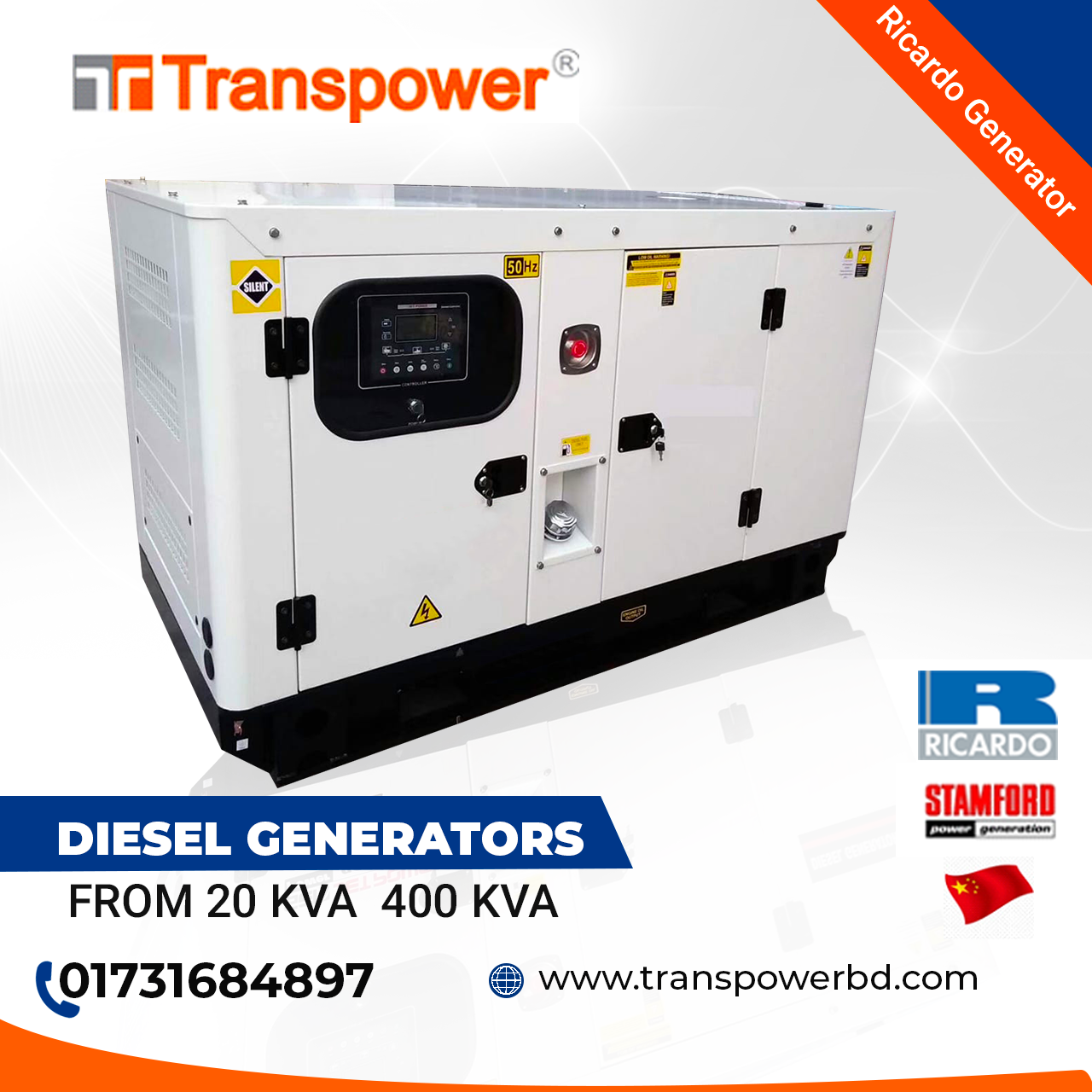 30 KVA Ricardo Diesel Generator (China)