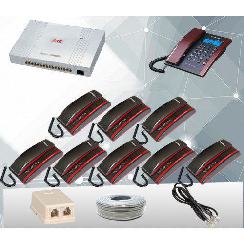 Pabx / Intercom System 8 Line 8 Telephone Full Set Package