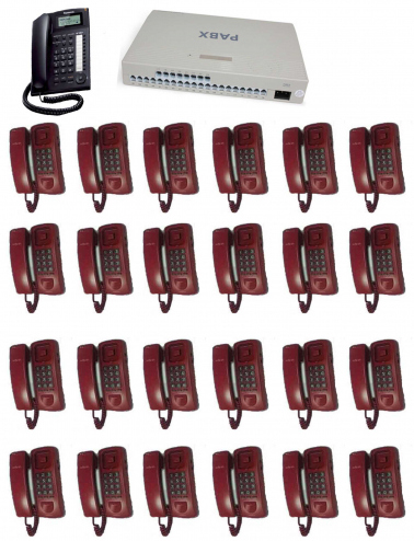 IKE PABX System 24 Line 24 Telephone Set Full Package