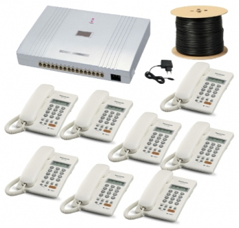 PABX System 8-Line 8-Set Telephone Call Setup