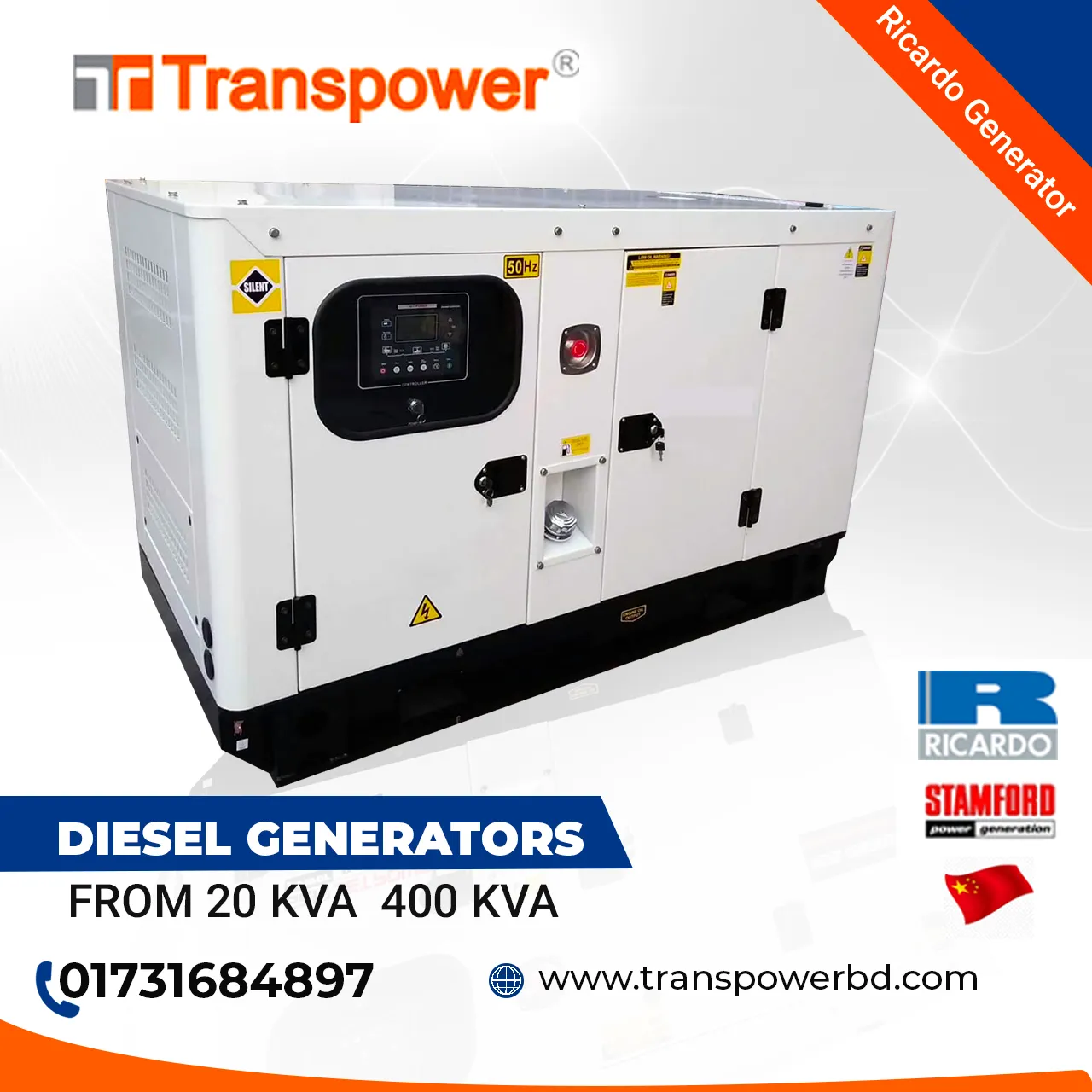 80 KVA Ricardo Diesel Generator (Origin: China)