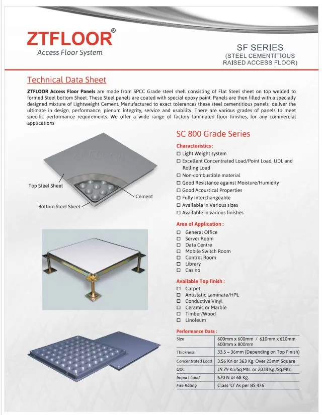 Raised Floor System Solid Panel