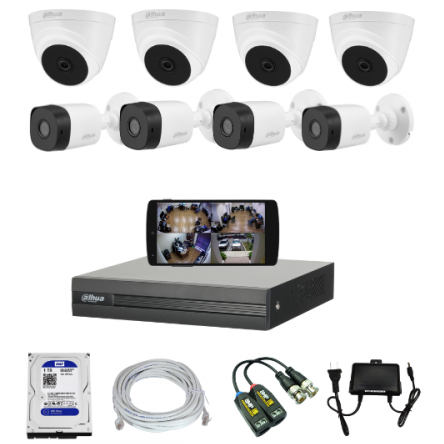 CCTV Package Dahua 08-Channel DVR/XVR 08-Pes Camera With 500GB HDD