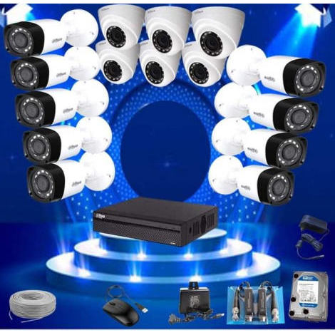 CCTV Package Dahua 16-Channel DVR/XVR 16-Pes Camera With 500GB HDD