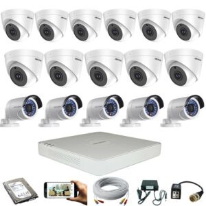 CCTV Package HIKVISION 16-Channel DVR/XVR 16-Pes Camera With 1000GB HDD