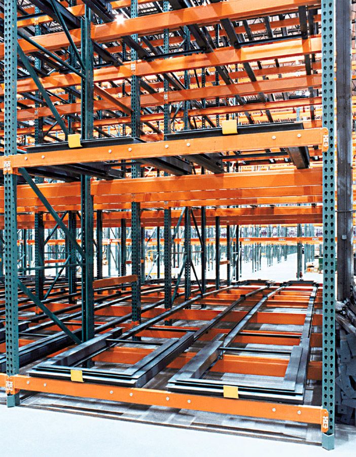 A Push Back Pallet Rack System