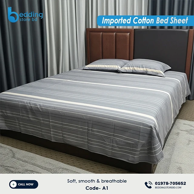Imported Cotton Bed Sheet Super King - Soft & Breathable