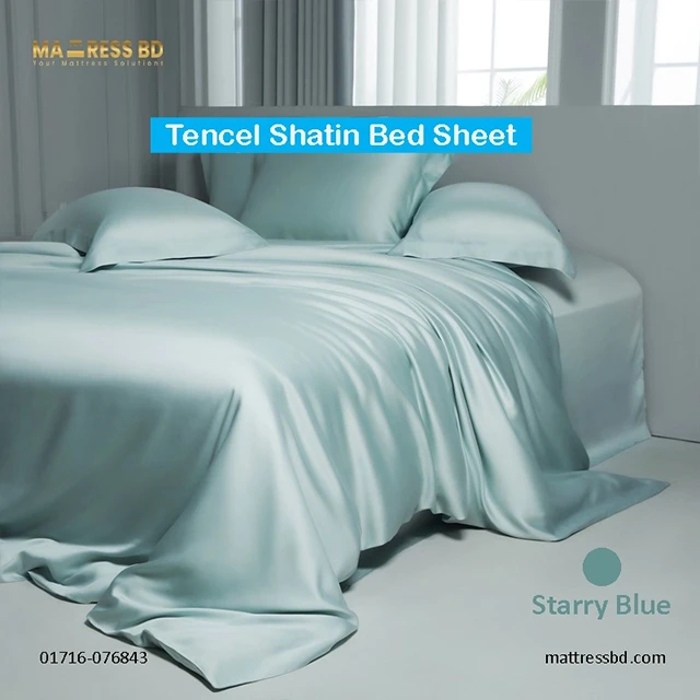 Tencel Shatin Bed Sheet - Starry Blue