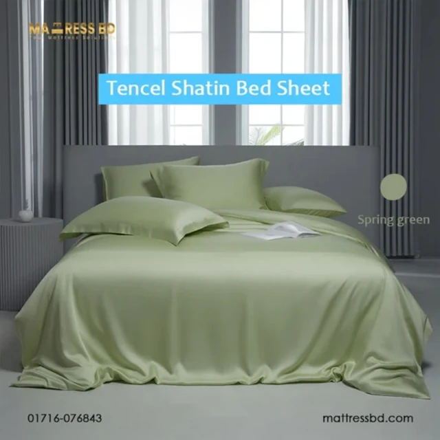 Tencel Shatin Bed Sheet – Spring Green