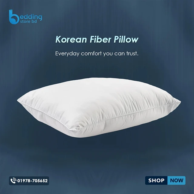 Korean Fiber Pillow | Soft Neck Support