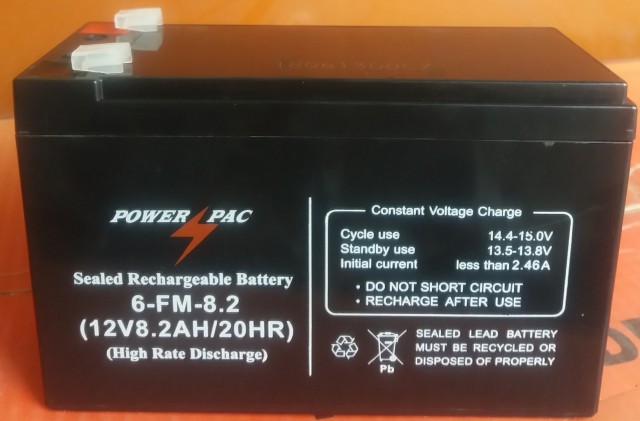 Power Pack 8.2AH Sealed Maintenance Free UPS Battery