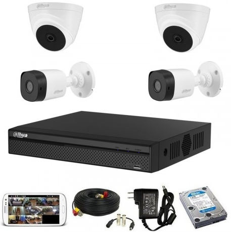 CCTV Package Dahua 4CH DVR 4 PCS Camera 500GB HDD